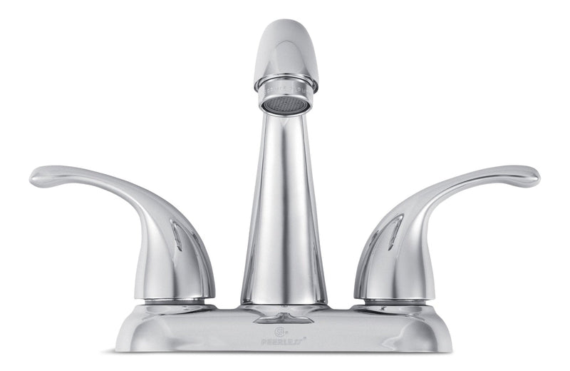 Peerless Double Handle Rigid Spout 4-in Centreset Bathroom Sink Faucet with Pop-Up Drain, Chrome L3