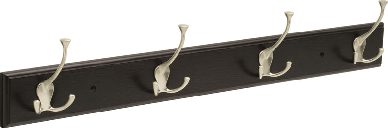 Peerless Stainless Steel 4-Tri Hook Rail, Black/Nickel, 27-in K1