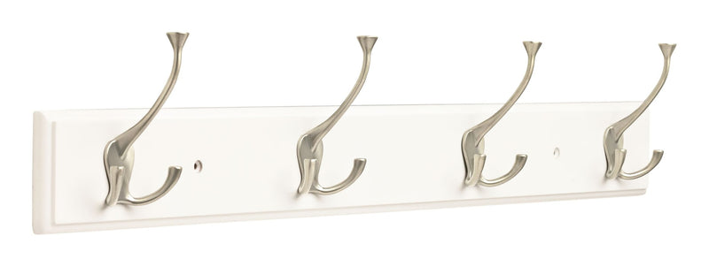 Peerless Stainless Steel 4-Tri Hook Rail, White/Silver, 27-in Y6