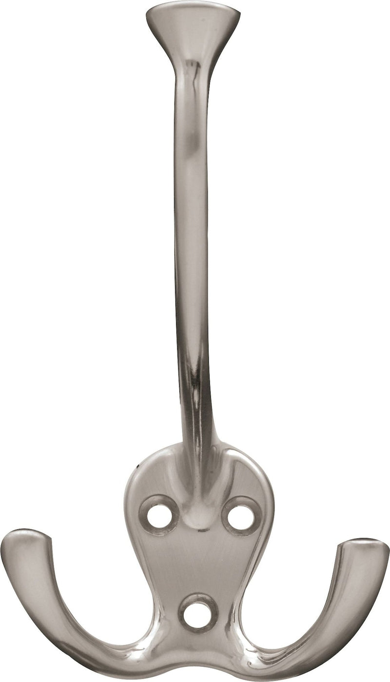 Peerless Stainless Steel Single Tri-Hooks, Satin Nickel, 3-pk G5
