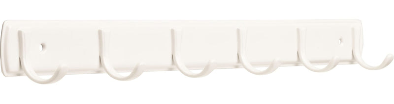 Peerless Steel 6-Hook Rail, White, 19-in K5