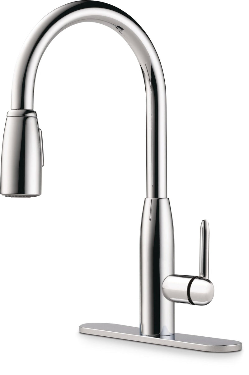 Peerless Tunbridge Single Handle High Arc Pull Down Kitchen Faucet, Chrome K7