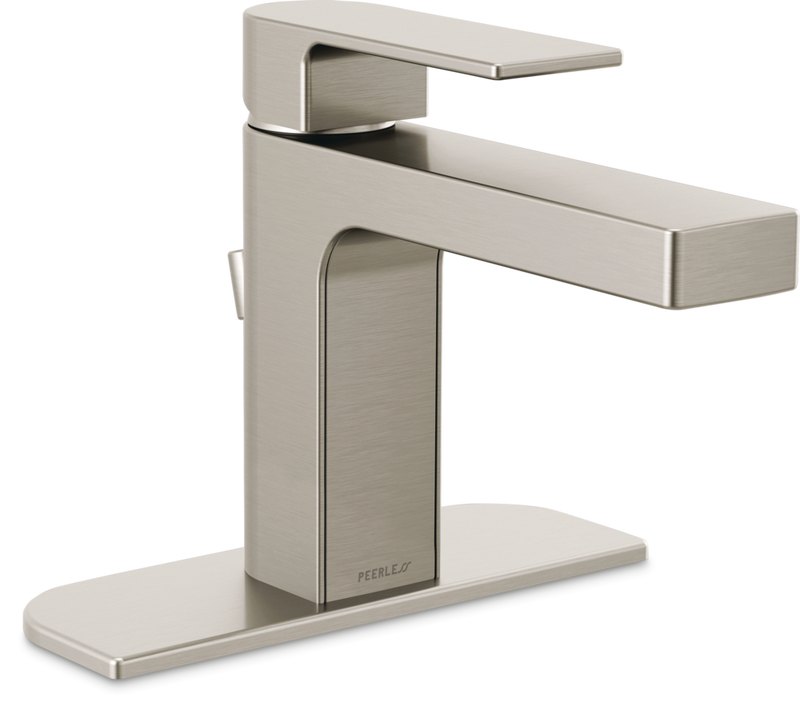 Peerless Xander Single Handle Rigid Spout Single Hole Bathroom Sink Faucet WaterSense Certified, Brushed Nickel F4