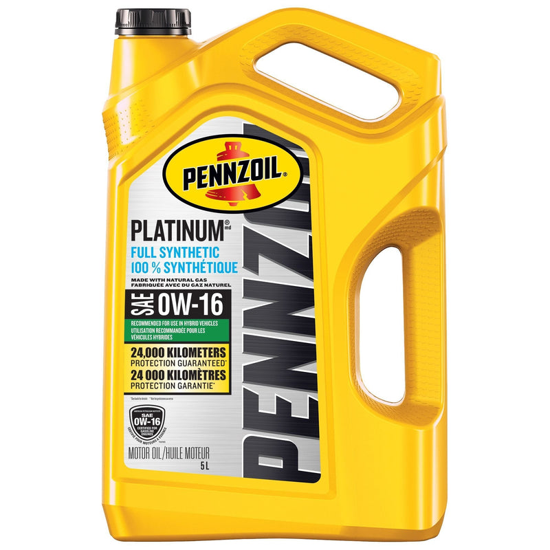 Pennzoil Platinum 0W16 Synthetic Engine Oil, 5-L U9