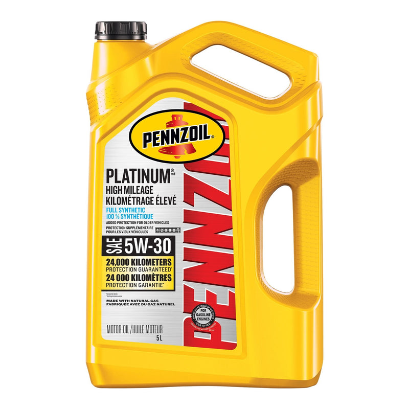 Pennzoil Platinum High Mileage 5W30 Synthetic Engine/Motor Oil, 5-L J5