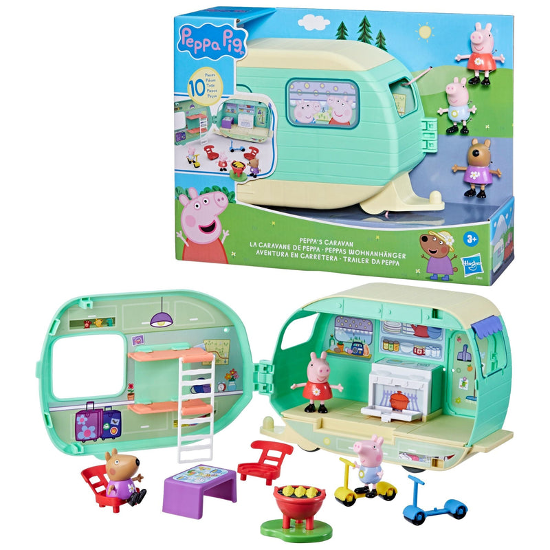 Peppa Pig 2-in-1 Caravan/Camper Playset with 3 Figures Y8