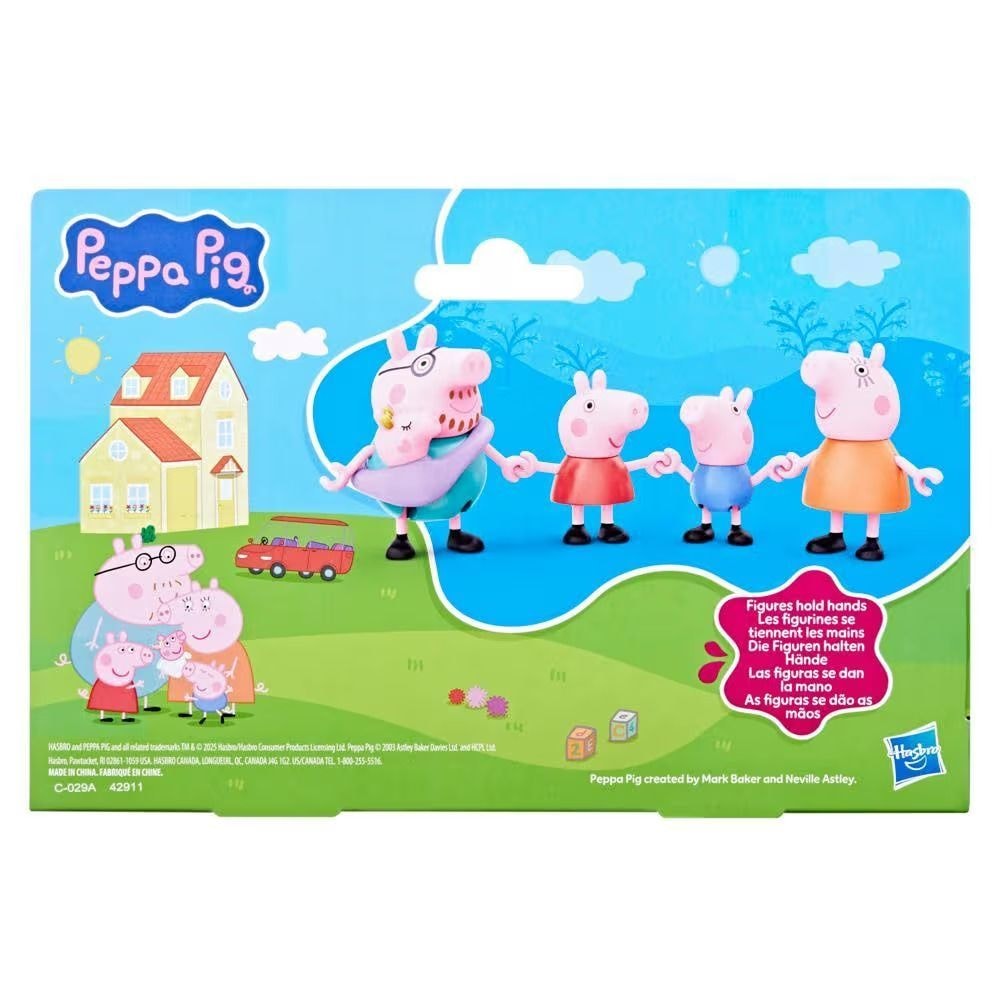 Peppa Pig & Family Figure Playset for Ages 3+, 4-pc