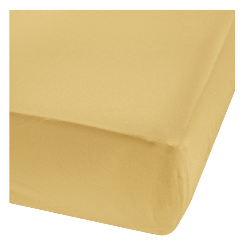 Perlimpinpin Bamboo Baby Crib Fitted Sheets, Curry E1