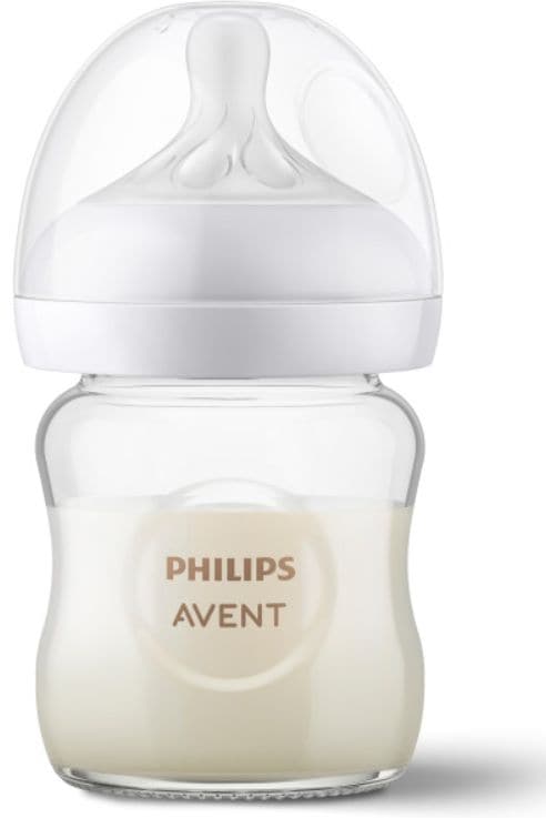 Philips Avent Glass Bottle with Response Nipple 4-oz, 1-pk P9