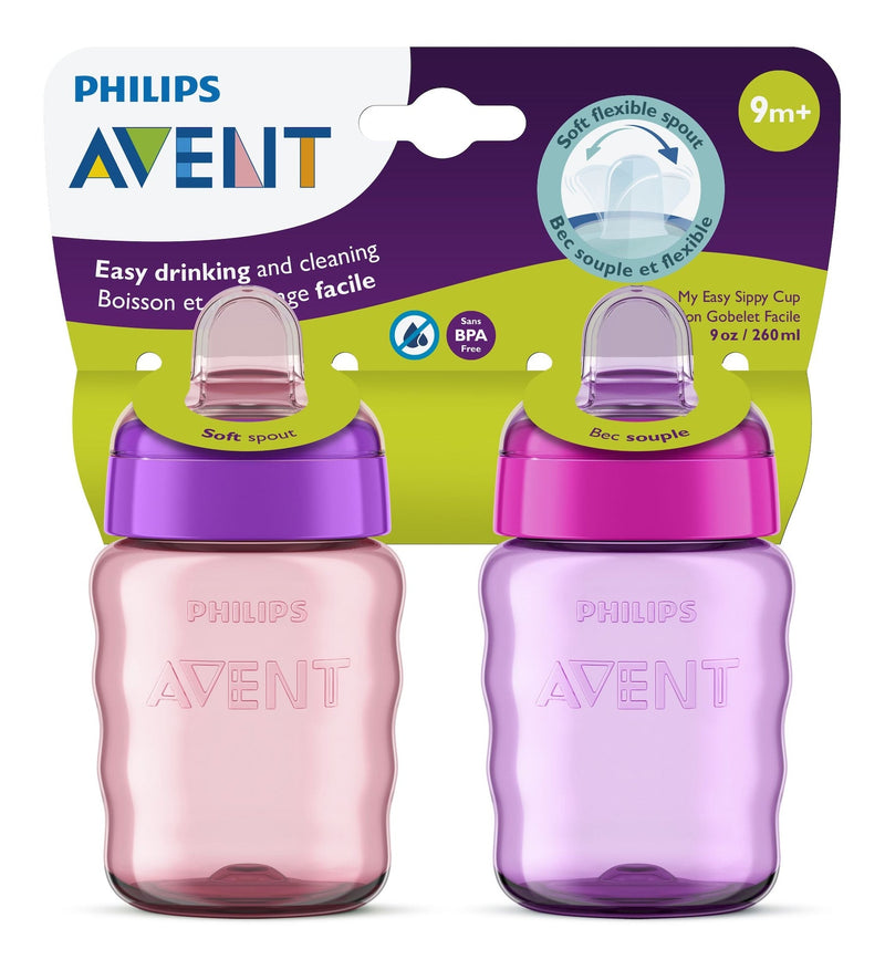 Philips Avent Soft Sippy Cup, Pink/Purple, 2-pk O6