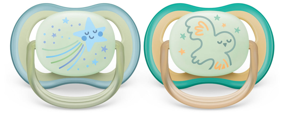 Philips Avent Ultra Air Pacifier, 0-6 Months, Smiling Star & Owl, 2-pk