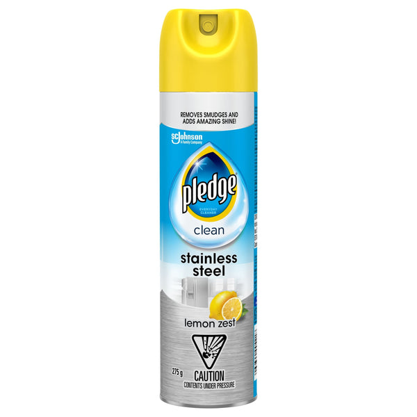 Pledge Stainless Steel Cleaner Spray, Lemon Scent, 275-g R0