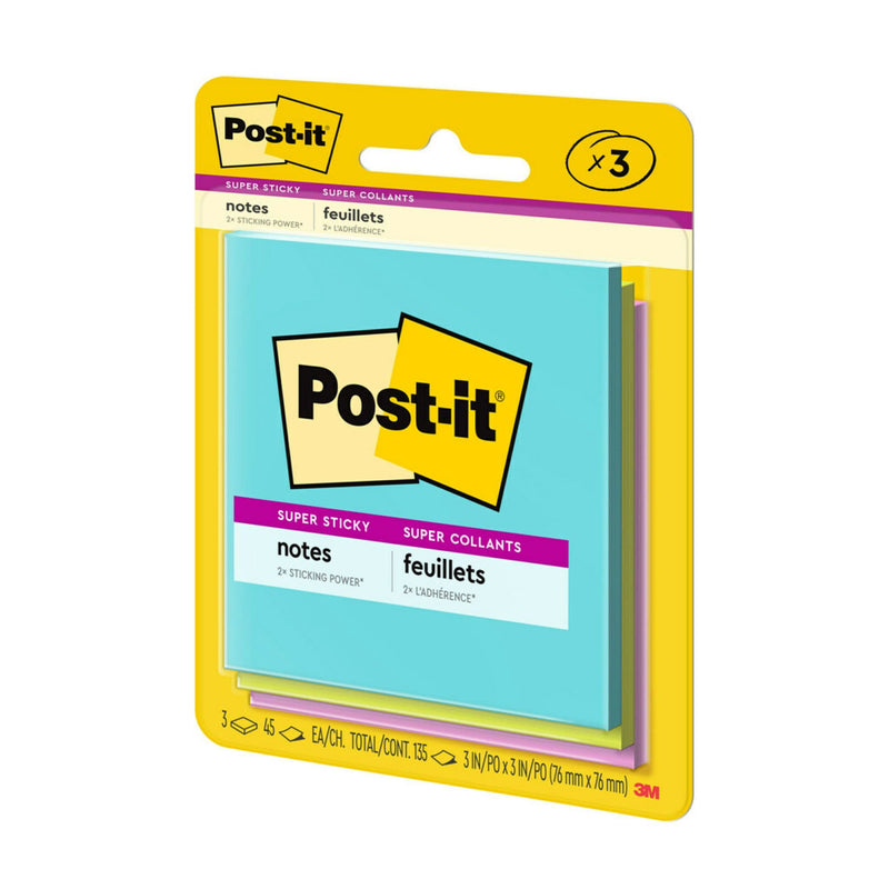 Post-it Super Sticky Notes Supernova Neons Notes, 3-pk P3