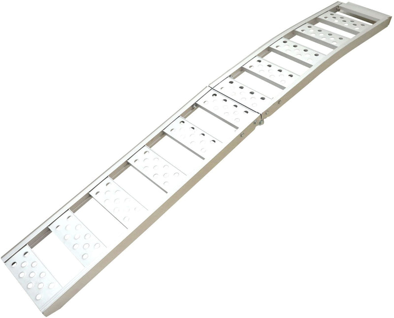 PRIME1 Aluminum Bi-Folding Arched Loading Ramp with Adjustable Straps, 85 x 12-in E8