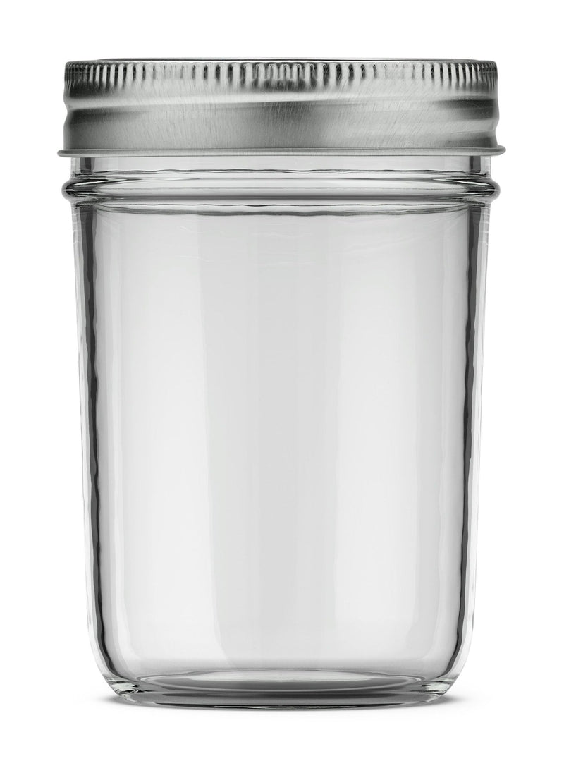 Pur Mason Smooth Design Regular Mouth Glass Jar with Lid & Band, 8-oz, 12-pk E5