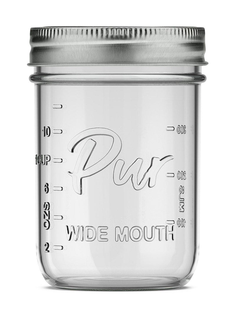 Pur Mason Wide Mouth Canning Glass Jar with Lid & Band, 16-oz/473-mL, 12-pk X1