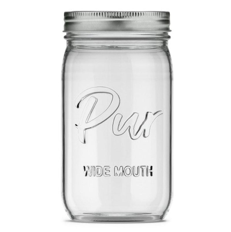 Pur Mason Wide Mouth Canning Glass Jar with Lid & Band, 32-oz/946-mL, 12-pk G5