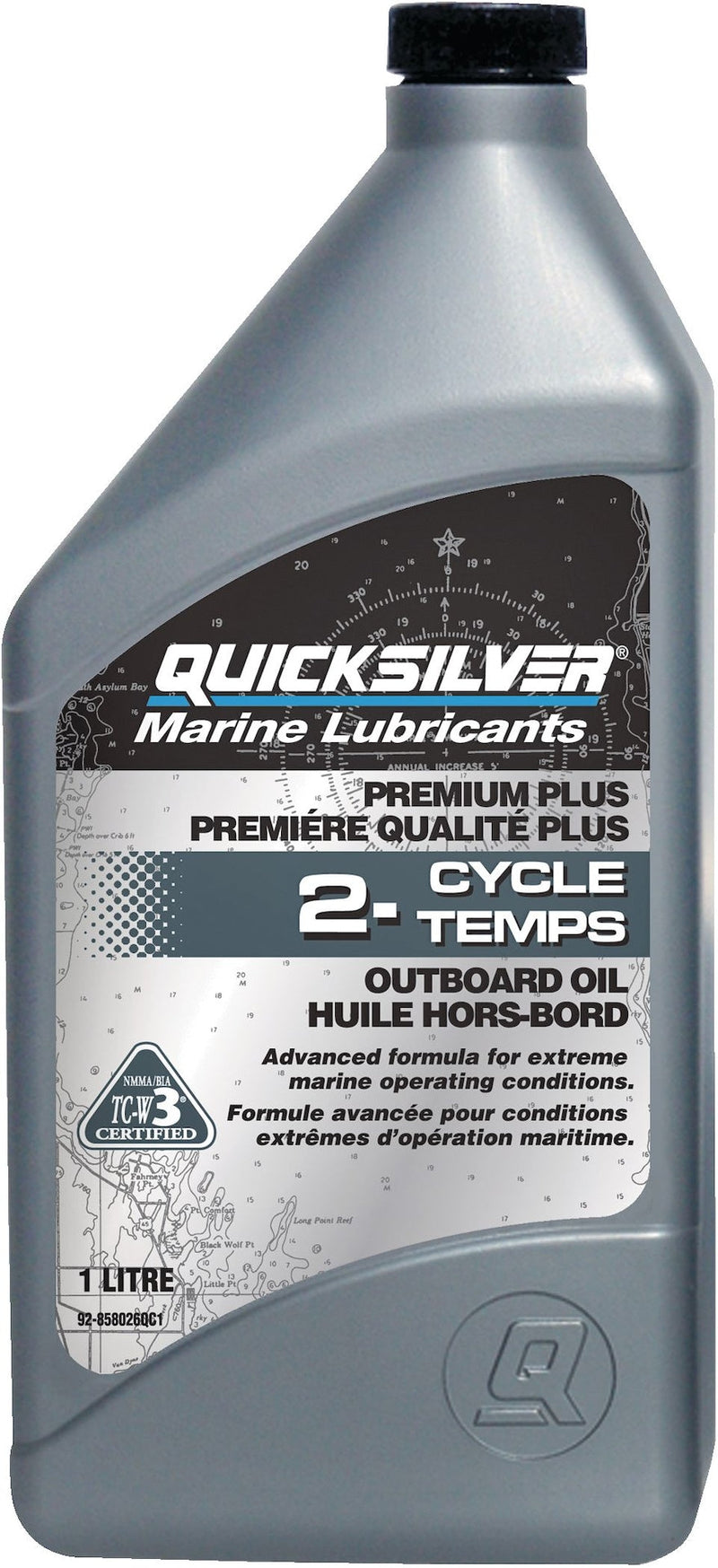 Quicksilver 2-Stroke Premium Plus Marine Outboard Oil, 1-L O5