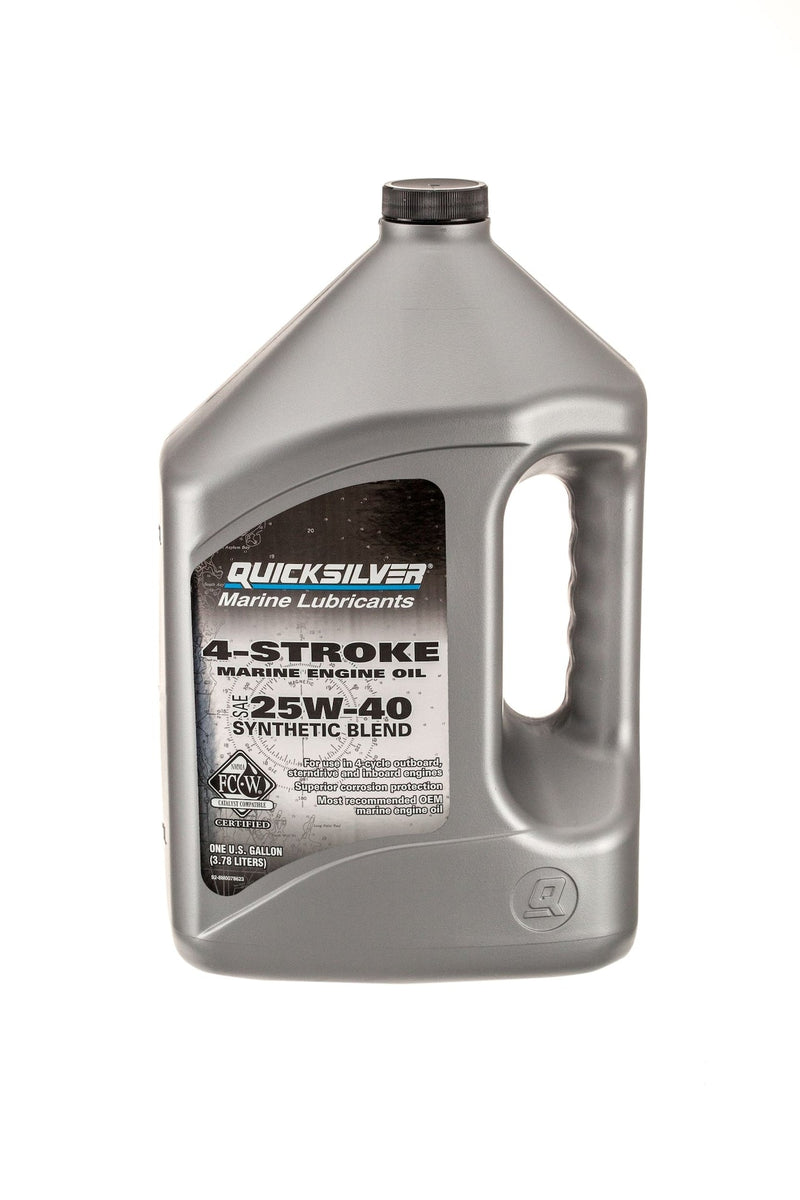 Quicksilver 4-Stroke Synthetic Blend Marine Engine Oil 25W40, 4-L Q4