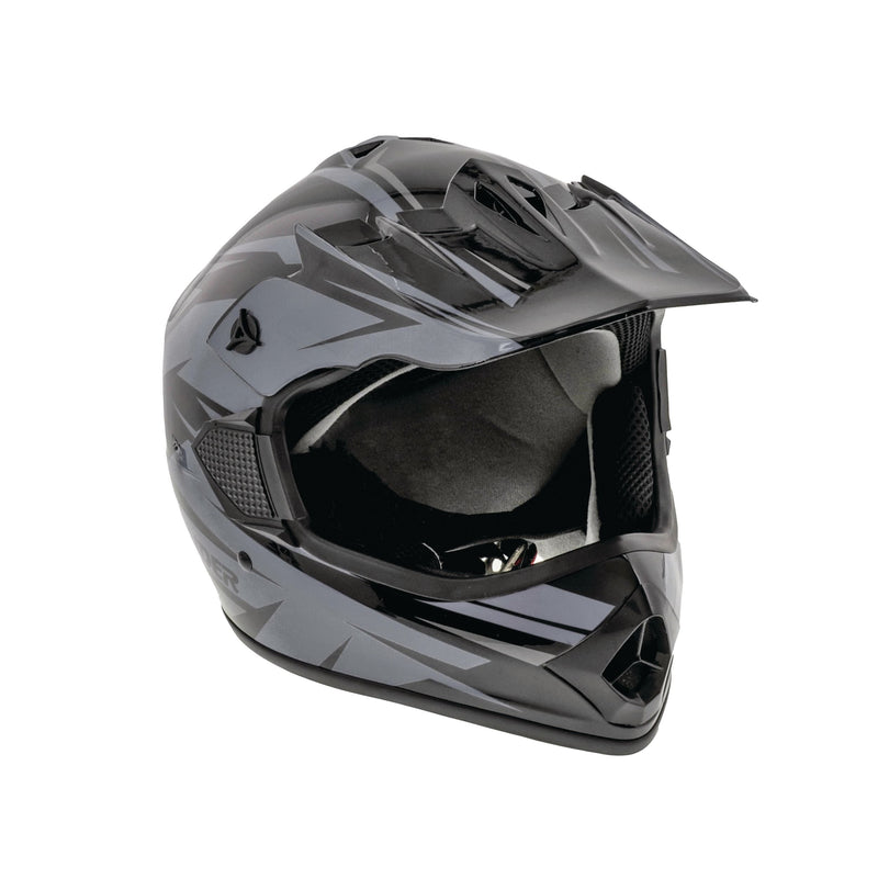 Raider GX4 Youth Dirt Bike/ATV Helmet, Grey/Black, Assorted Sizes H4