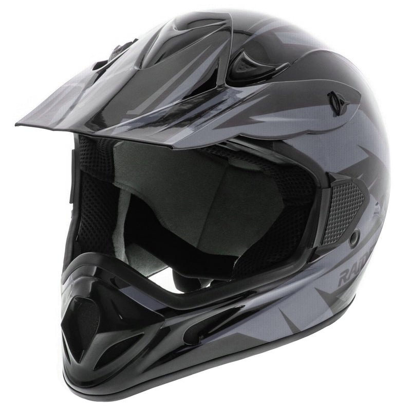 Raider RX2 ATV Helmet, Adult, Grey/Black, Assorted Sizes Z0