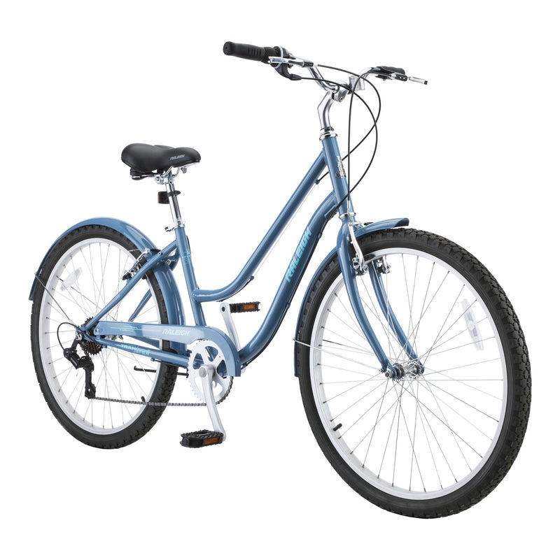 Raleigh Bluff Comfort Bike, Alloy V-brakes, 26-in, Blue E1