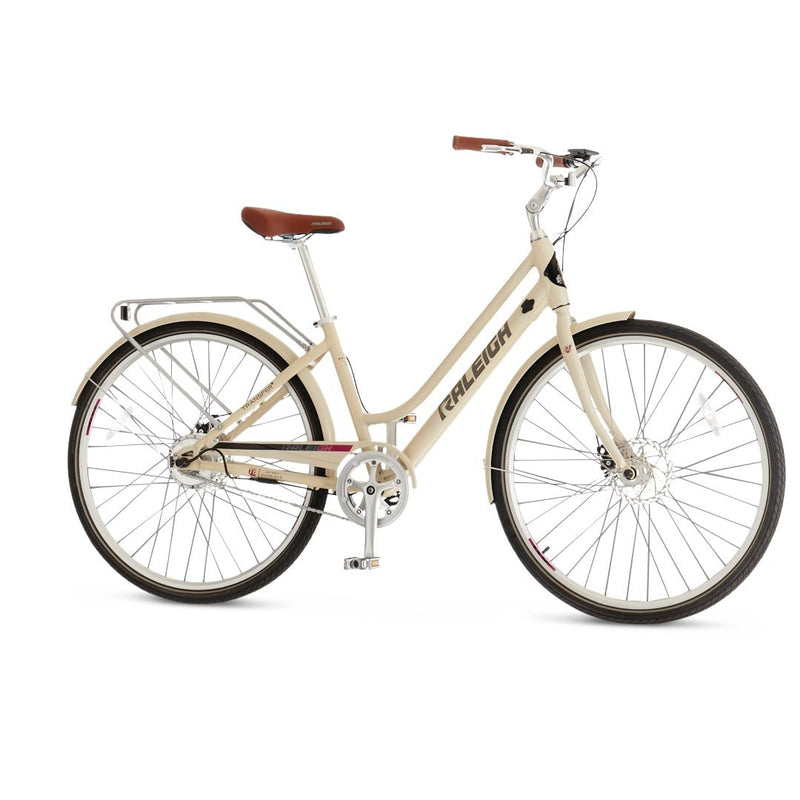 Raleigh Dobson Comfort Electric Bike, Lightweight & LCD Display-Integrated, 700C Wheels, Beige P4