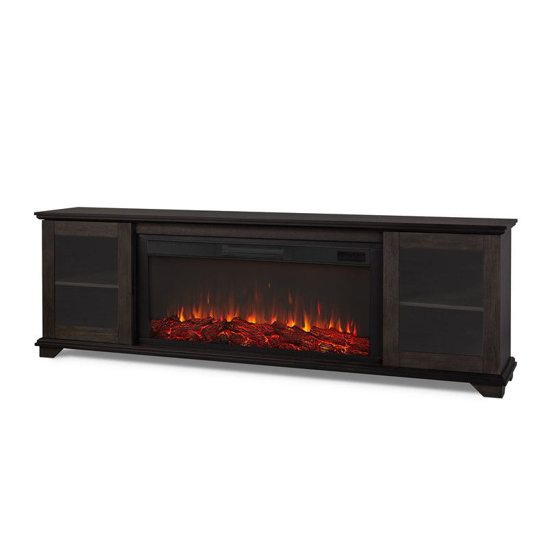 Real Flame Benjamin Landscape Electric Fireplace TV Stand, 81-in, 1500W, Includes Remote Control, Weathered Wood I7