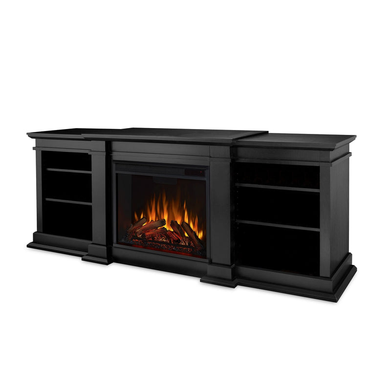 Real Flame Fresno Media Indoor Electric Fireplace TV Stand, 72-in, 1500W, Black E0