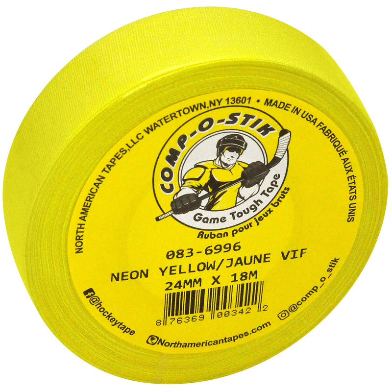 Renfrew or Comp-o-stik Hockey Tape, Bright Yellow, 24-mm x 18-m C1
