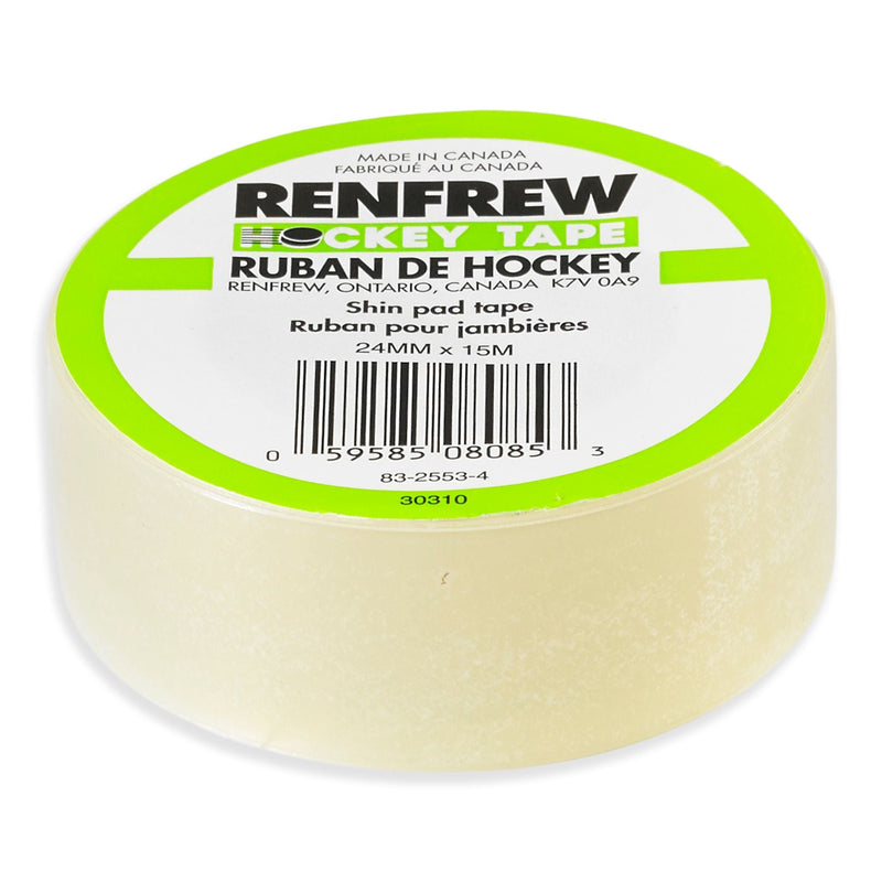 Renfrew Shin Pad Hockey Tape, Clear, 24-mm x 15-m S4