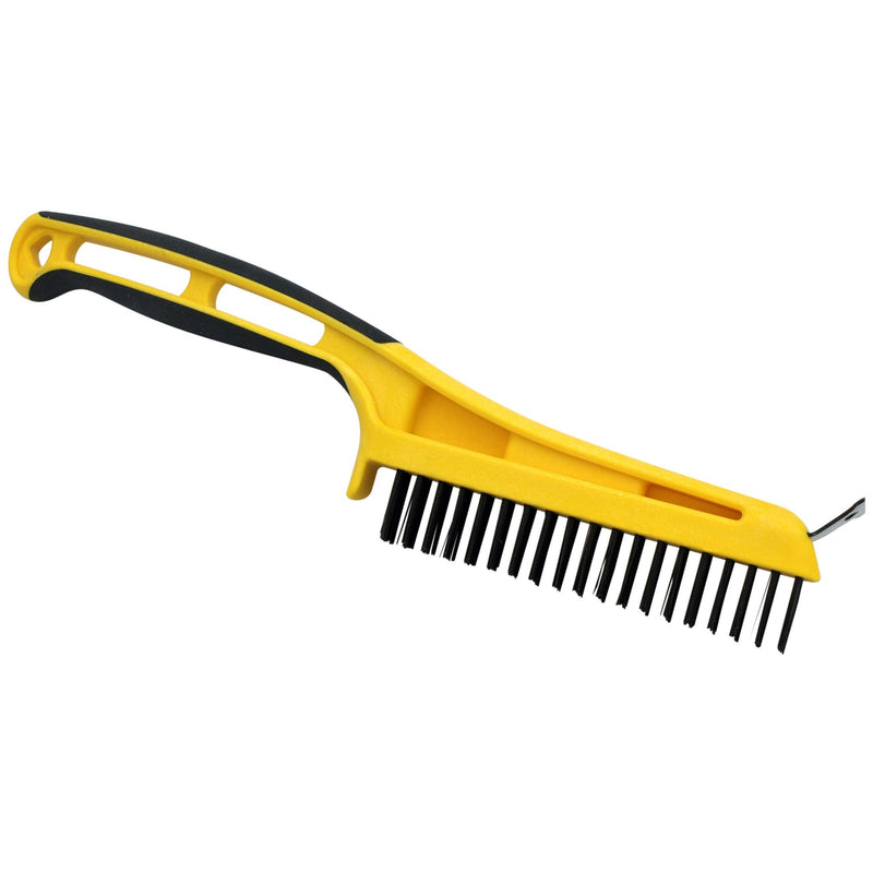Richard Carbon Steel Wire Bristle Brush with Metal Scraper, Removes Paint/Dirt/Rust P6