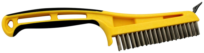 Richard Stainless Steel Wire Bristle Brush with Metal Scraper, Removes Paint/Dirt/Rust T8