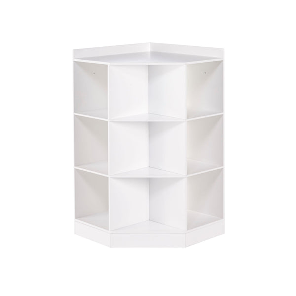 RiverRidge Home Kids' Playroom Corner Cabinet with 6 Toy Storage Cubbies & 3 Shelves, White W4