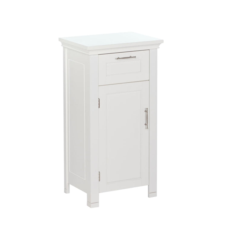 RiverRidge Home Somerset Single Door Bathroom & Laundry Storage Cabinet with Drawer & Adjustable Shelf, White Y2