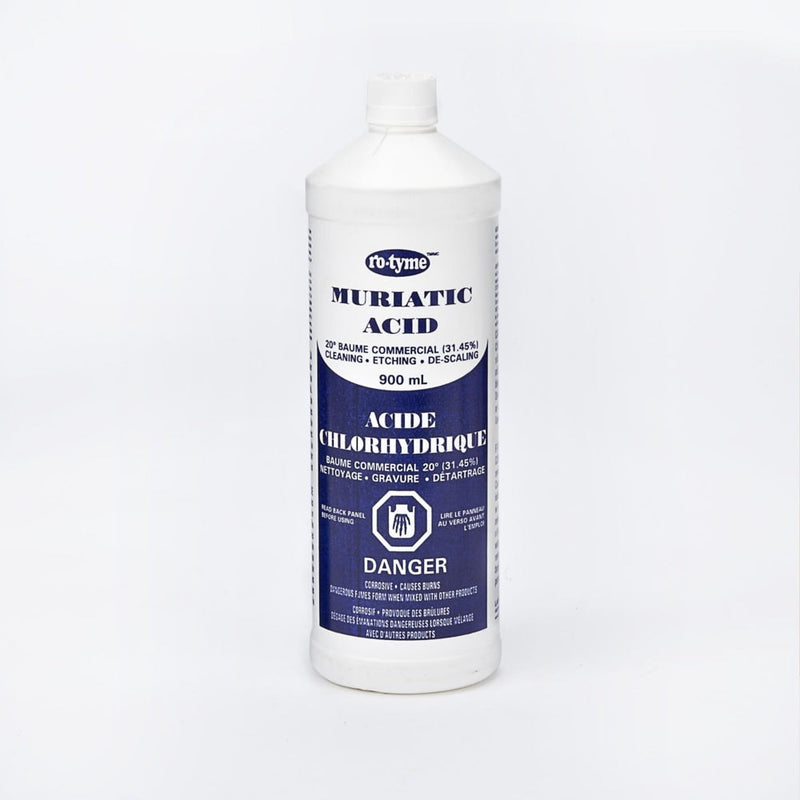 Ro-Tyme Muriatic Acid For Cleaning & Etching Concrete & Descaling Tile/Porcelain, 900-mL N9