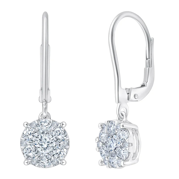 Round Brilliant Diamond Drop Earrings (1.00 ctw) L8