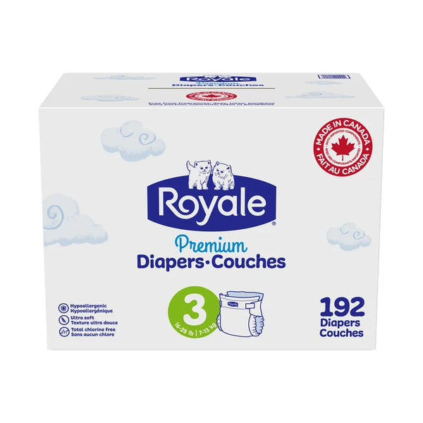 Royale Premium Baby Diapers, Sizes 3 - 6 O8