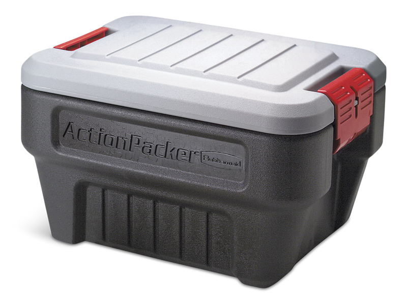 Rubbermaid Action Packer Latch Storage Container, Stackable and Recyclable, 30.3-L X9