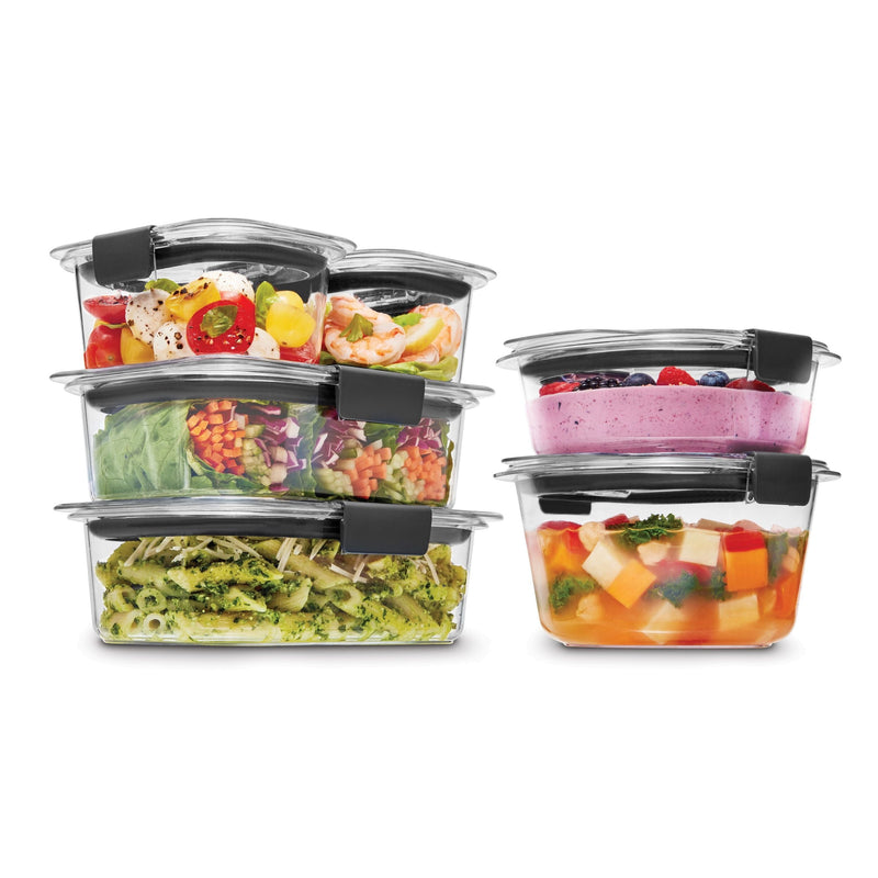 Rubbermaid Brilliance Stainshield Mixed Plastic Food Storage Container, 12-pc N6