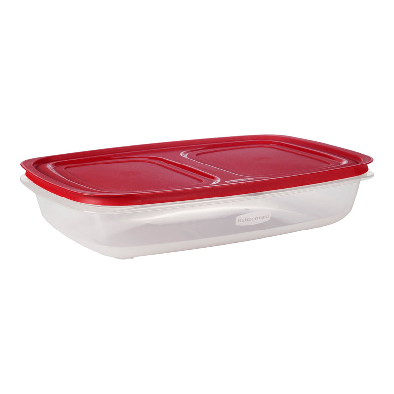 Rubbermaid Easy Store Rectangular Plastic Food Storage Container Set with SecureGrip, Stackable, 28.8 Cups J6