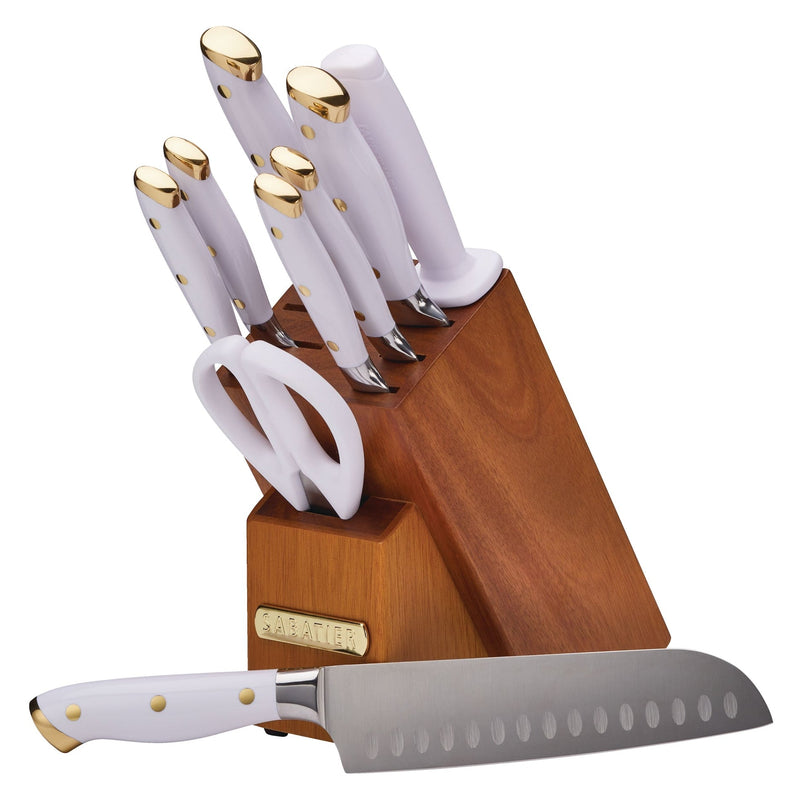 Sabatier Forged Knife Block Set, White/Gold, 10-pc I9