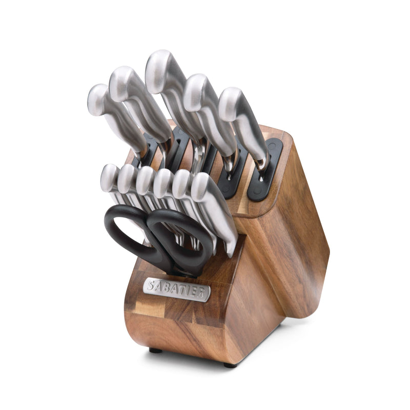 Sabatier Stainless Steel Knife Block Set with Edgekeeper, 13-pc X3