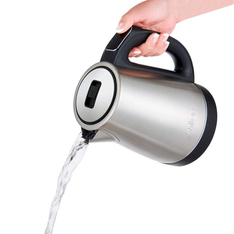 Salton Cordless Electric Kettle with Digital Display, Stainless Steel, 1.7-L F5