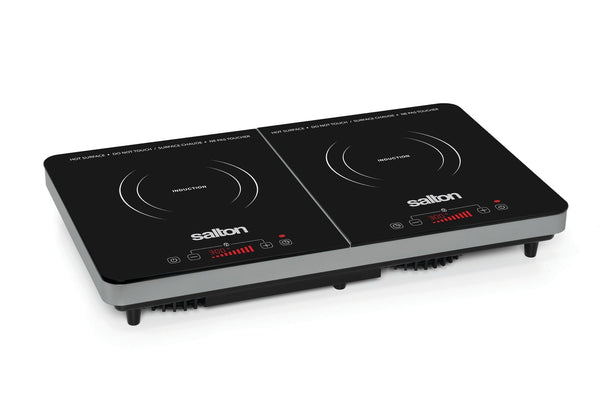 Salton Double Induction Cooktop, LED Display & Touch control with 10 Power Settings R4