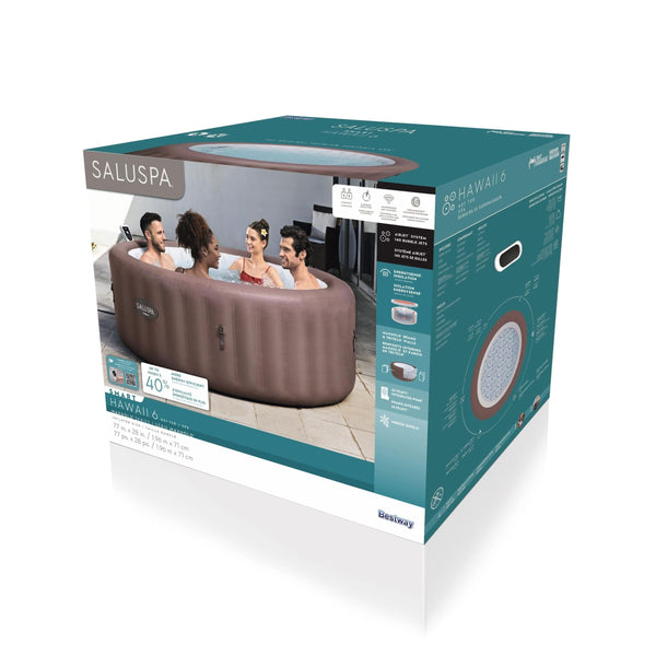 Salu Spa Hawaii Smart AirJet 6-Person Terracotta Round Spa, 77-in x 28-in S8