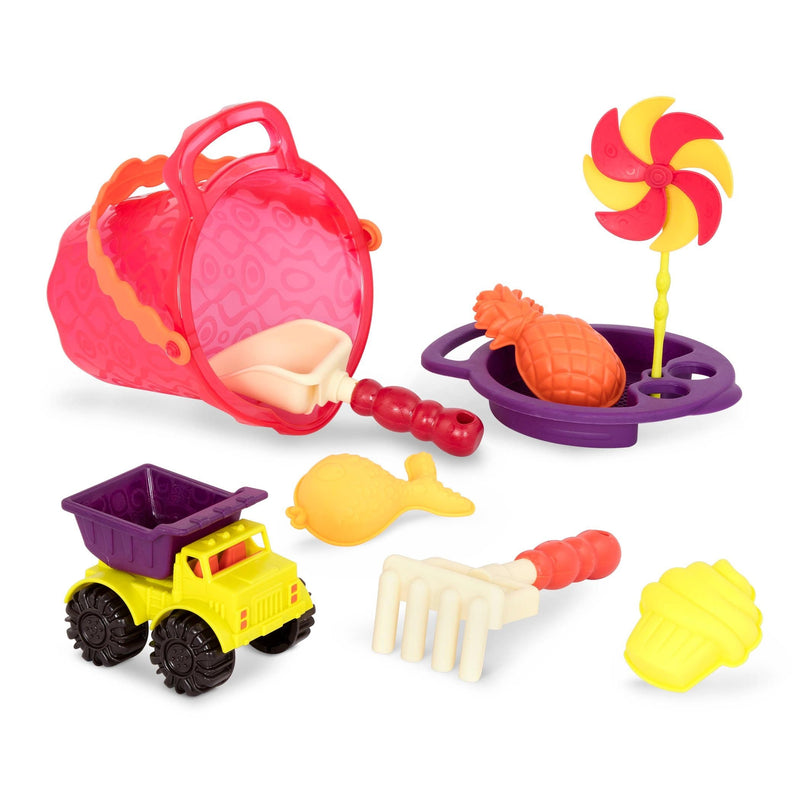 Sands Ahoy! Outdoor Beach Sand Playset with 9 Beach Accessories, Bilingual, 9-pc C4