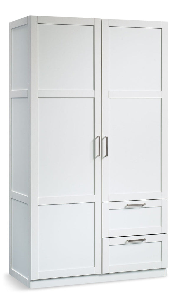 Sauder 2 Door 2 Drawer Wardrobe, White Z1