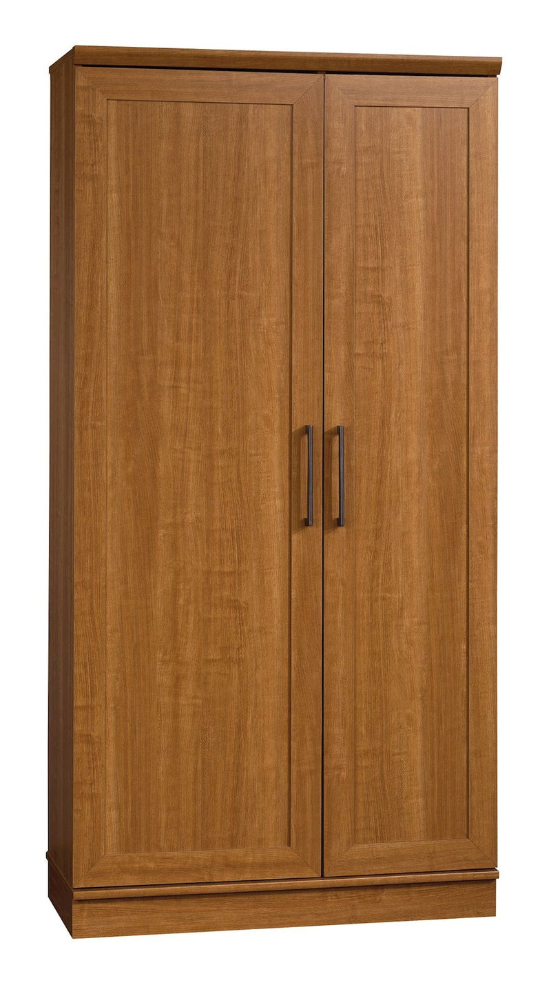 Sauder Homeplus 2-Door Storage Cabinet/Pantry with Adjustable Shelves, Sienna Oak Finish W6