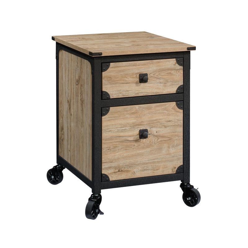 Sauder Steel Pedestal River File Cabinet with Drawers, Milled Mesquite N6